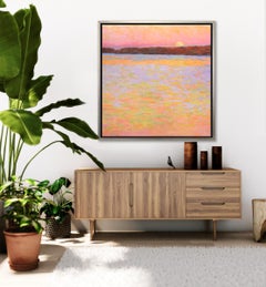 "Tangerine Evening II, " Framed Limited Edition Giclee Print, 30" x 30"