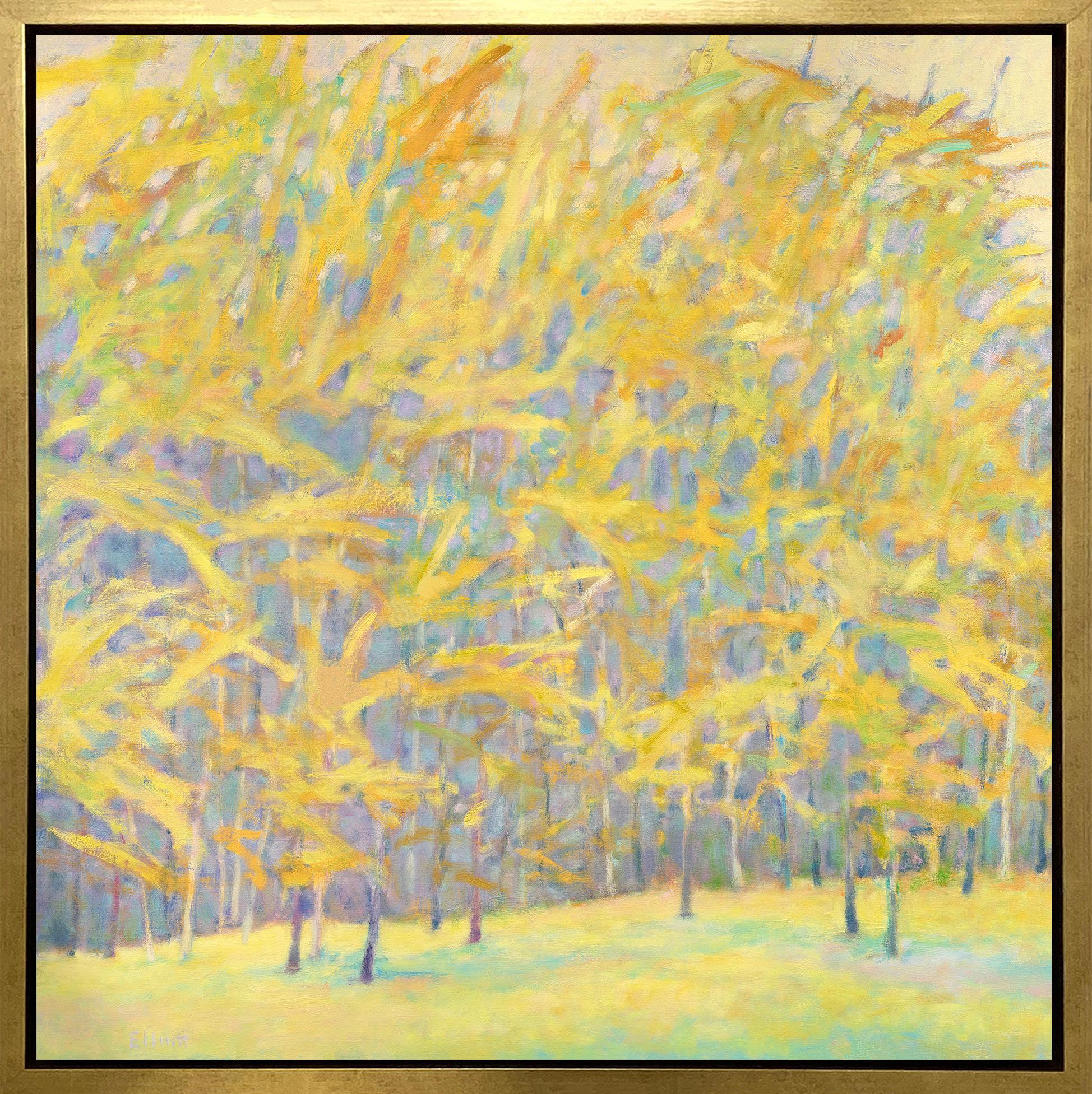Ken Elliott Landscape Print - "Yellow Winds II, " Framed Limited Edition Giclee Print, 30" x 30"