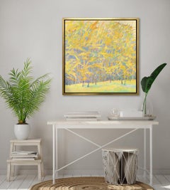 "Yellow Winds II, " Framed Limited Edition Giclee Print, 40" x 40"