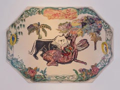 Green Plate (Lion and Deer-prayer for peace of mind)