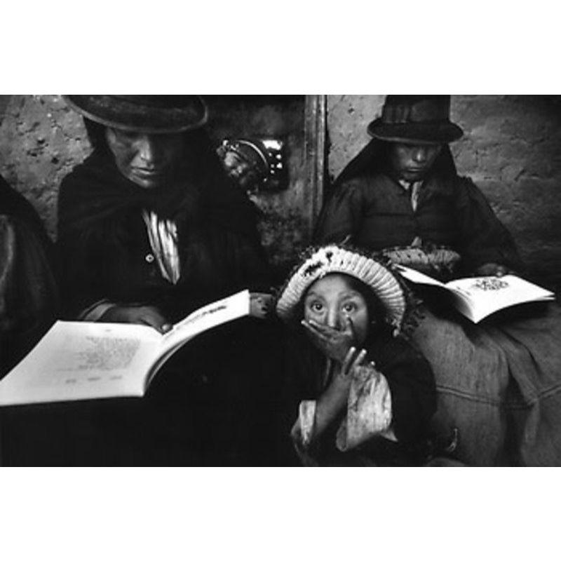 Ken Heyman Black and White Photograph - Adult English Class, young girl seeing a foreigner for the first time Puno, Peru