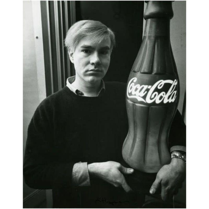 Ken Heyman Black and White Photograph - Andy Warhol with Coke Bottle