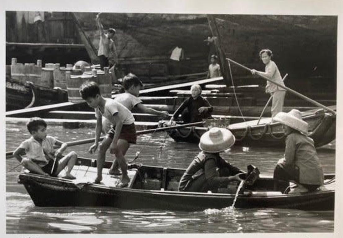 Ken Heyman Black and White Photograph - Children in Boat  - Dislocated Series