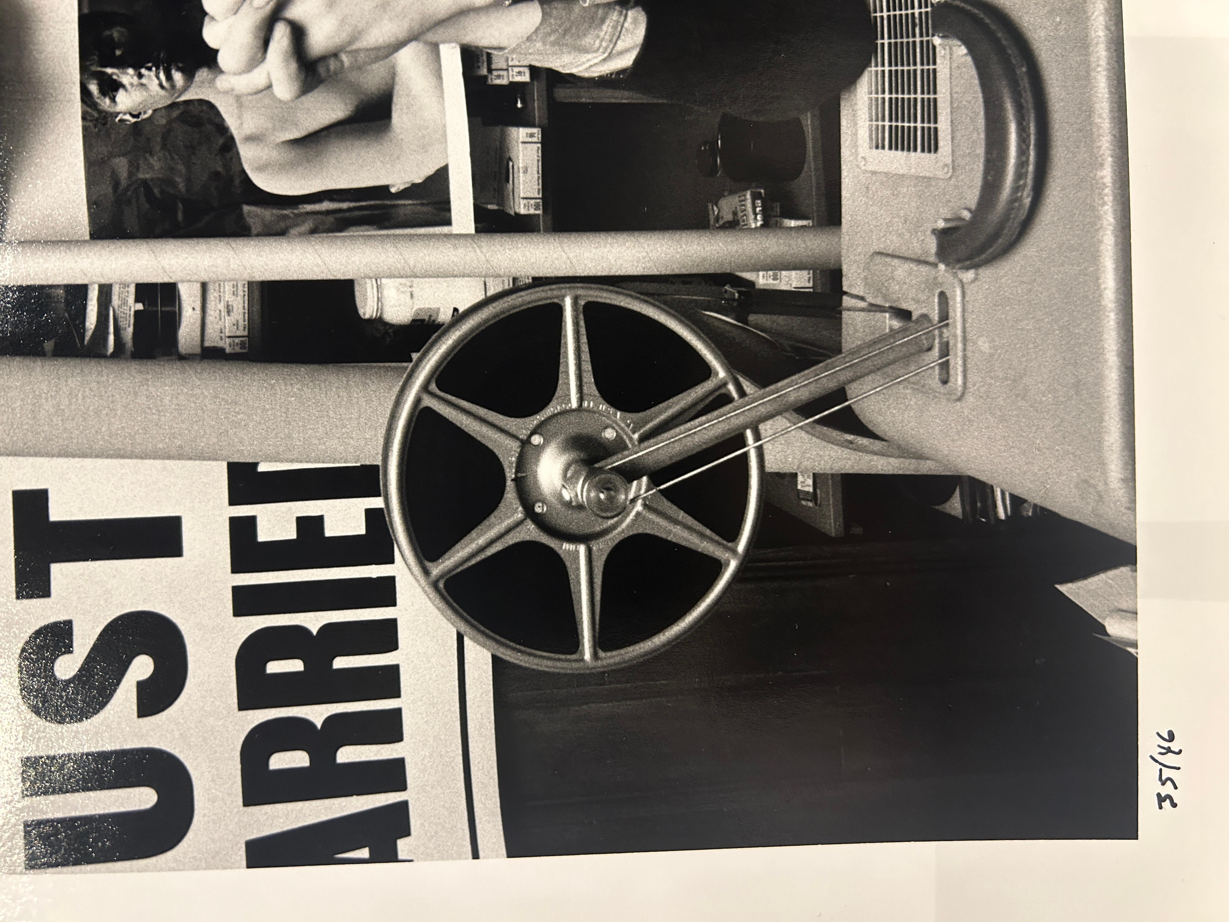 The Pop Artists: Andy Warhol with 16mm Film Projector, 1964 - Black Black and White Photograph by Ken Heyman