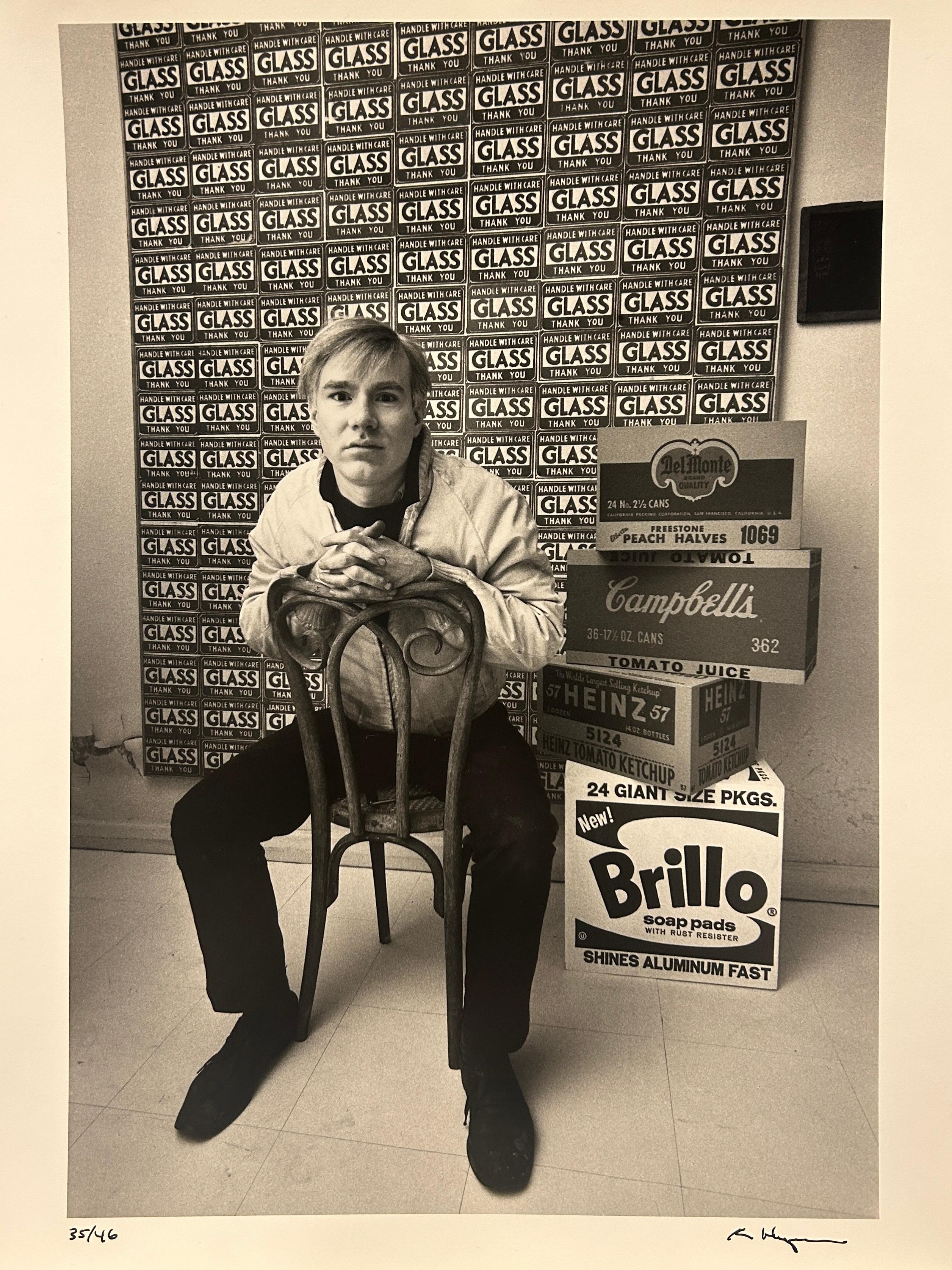 The Pop Artists: Andy Warhol with Boxes - Photograph by Ken Heyman