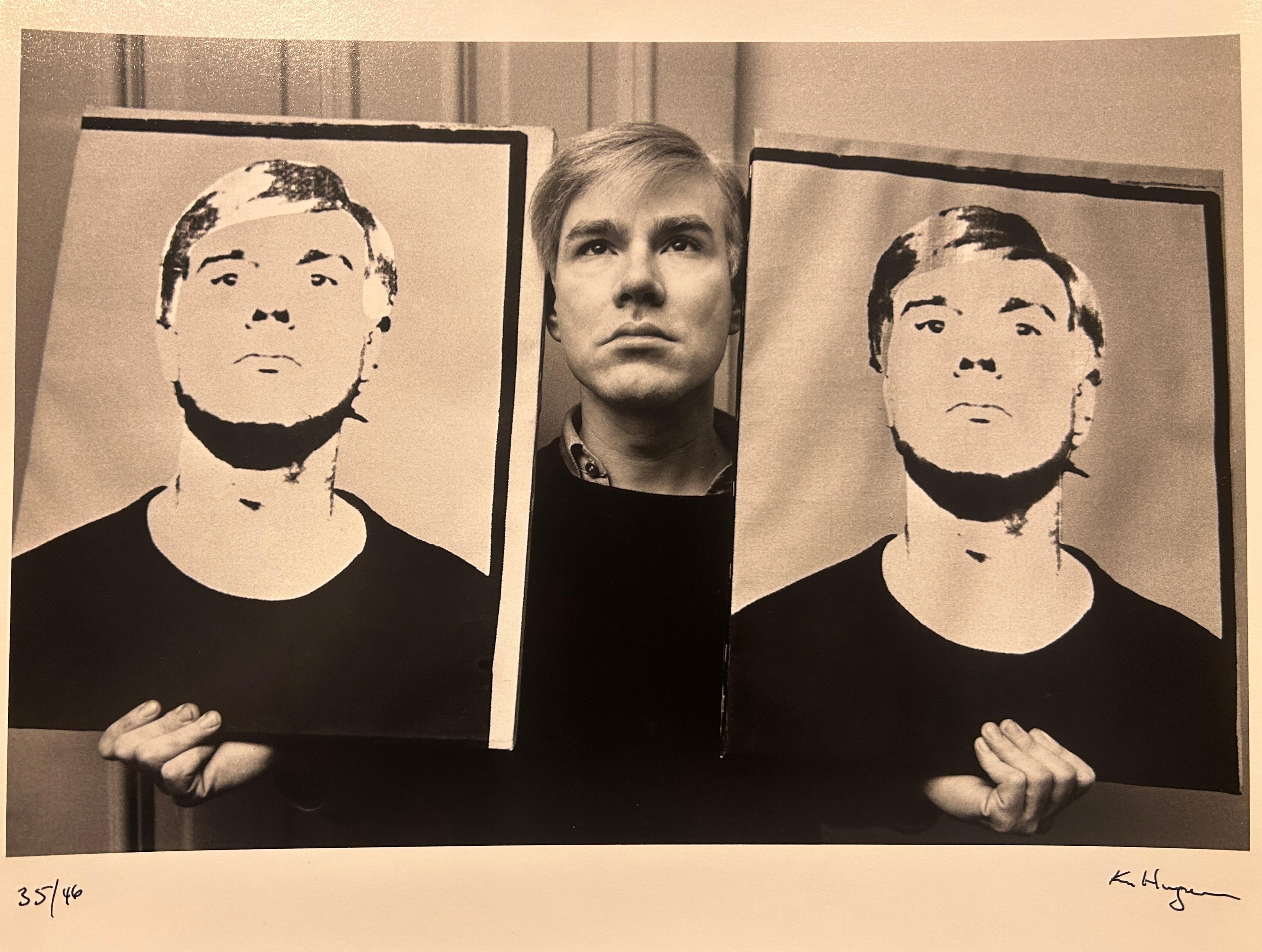 The Pop Artists - Andy Warhol with Portraits - Photograph by Ken Heyman