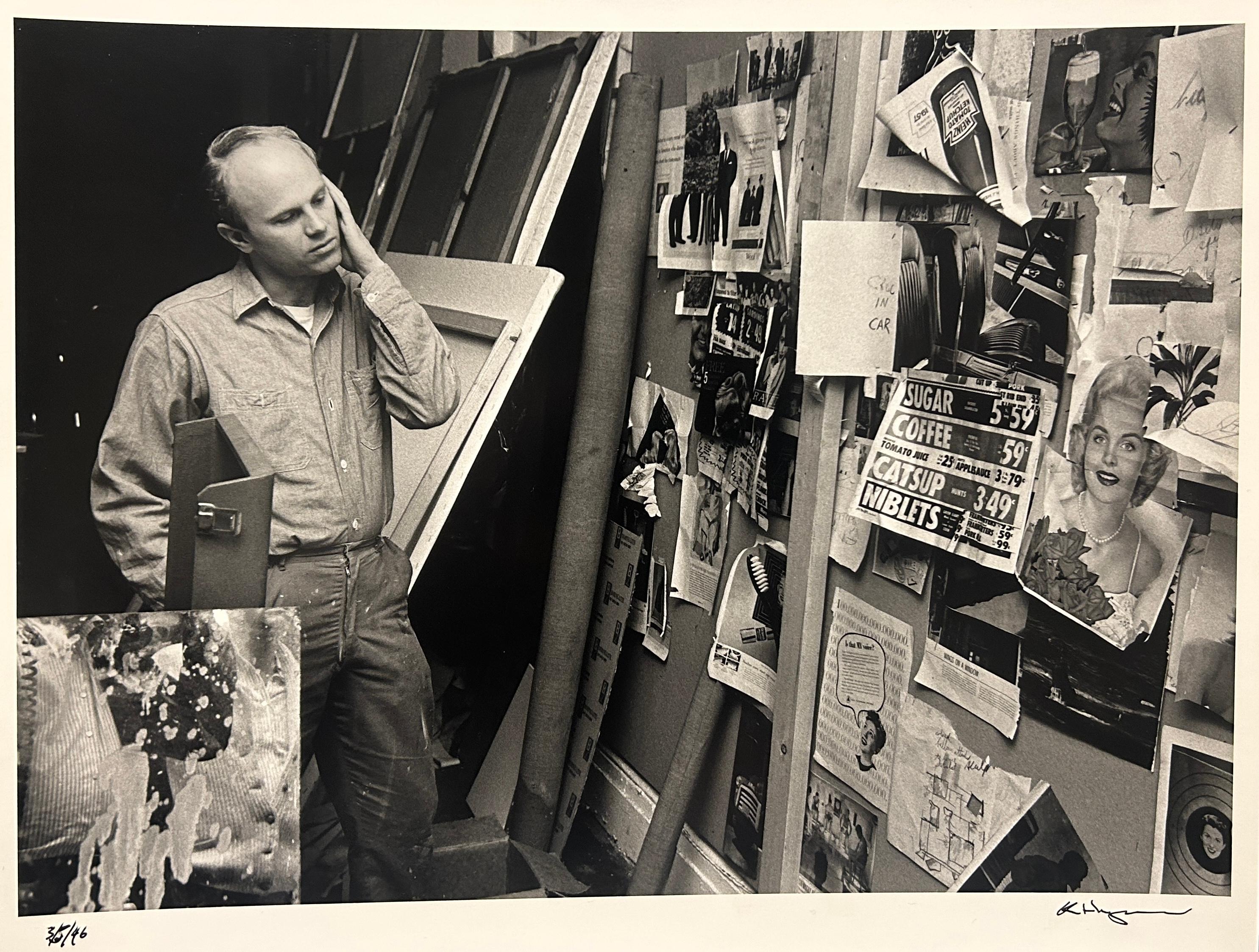 Ken Heyman Black and White Photograph - The Pop Artists: James Rosenquist in Studio, 1964