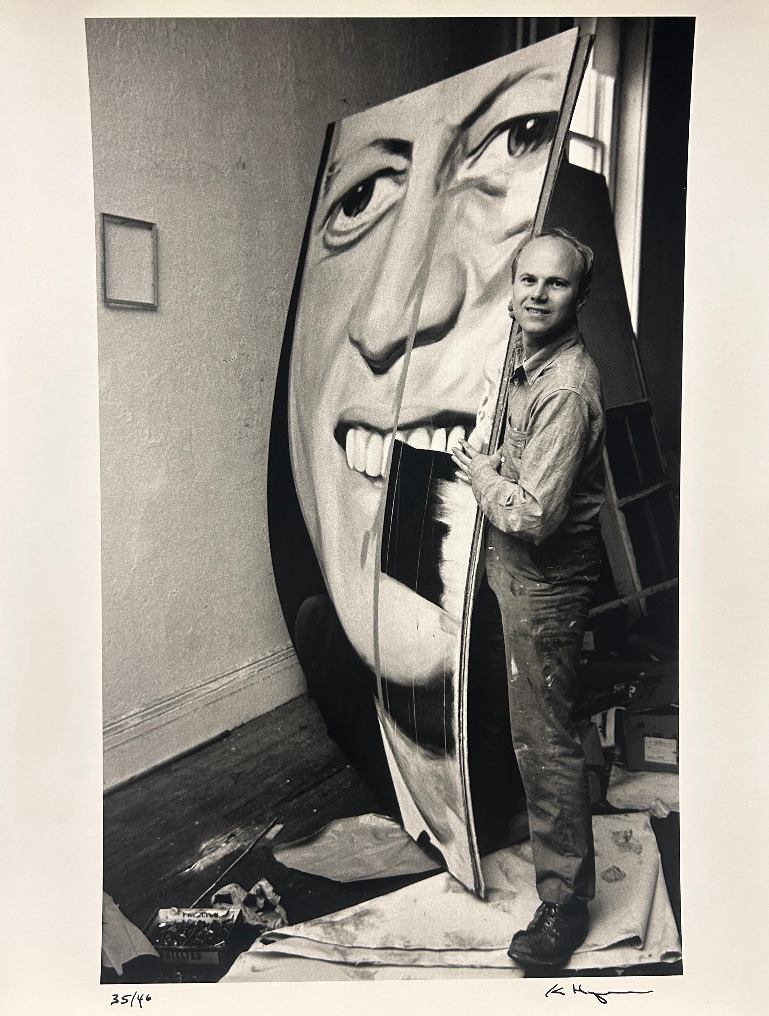Ken Heyman Black and White Photograph - The Pop Artists: James Rosenquist in Studio 2, 1964