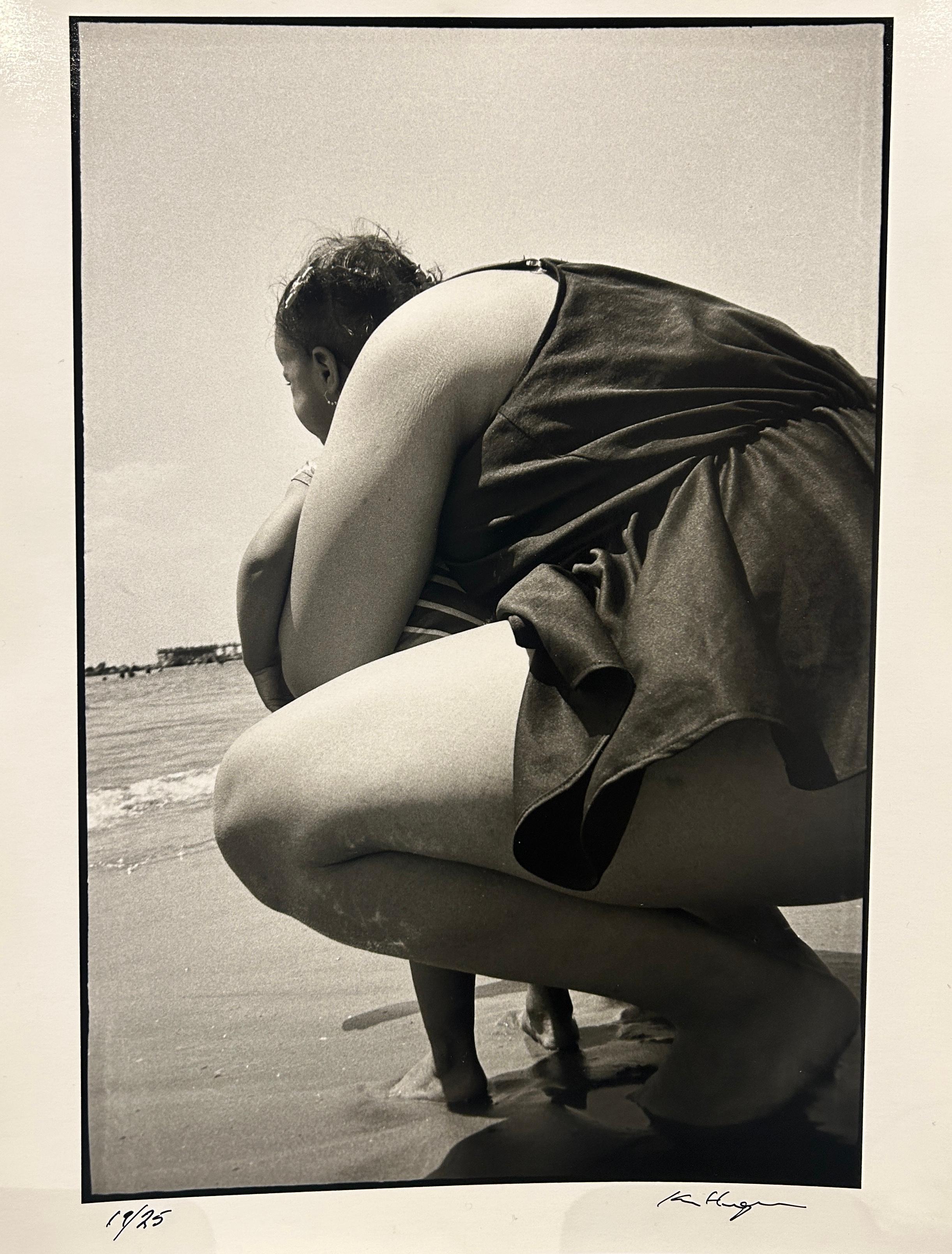 Ken Heyman Black and White Photograph - Woman and Child by the Beach - Hipshot Series
