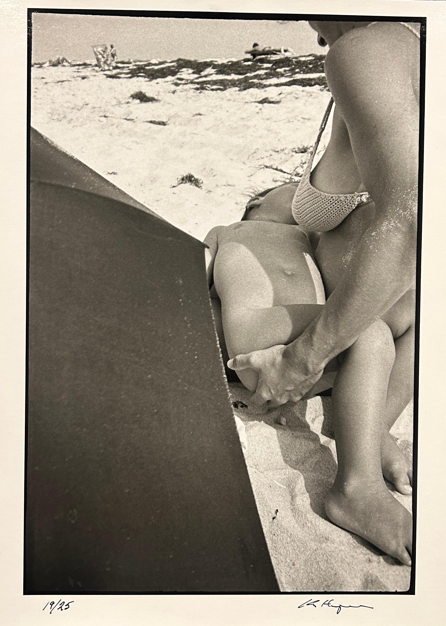 Ken Heyman Black and White Photograph - Woman Holding Child on Beach - Hipshot Series