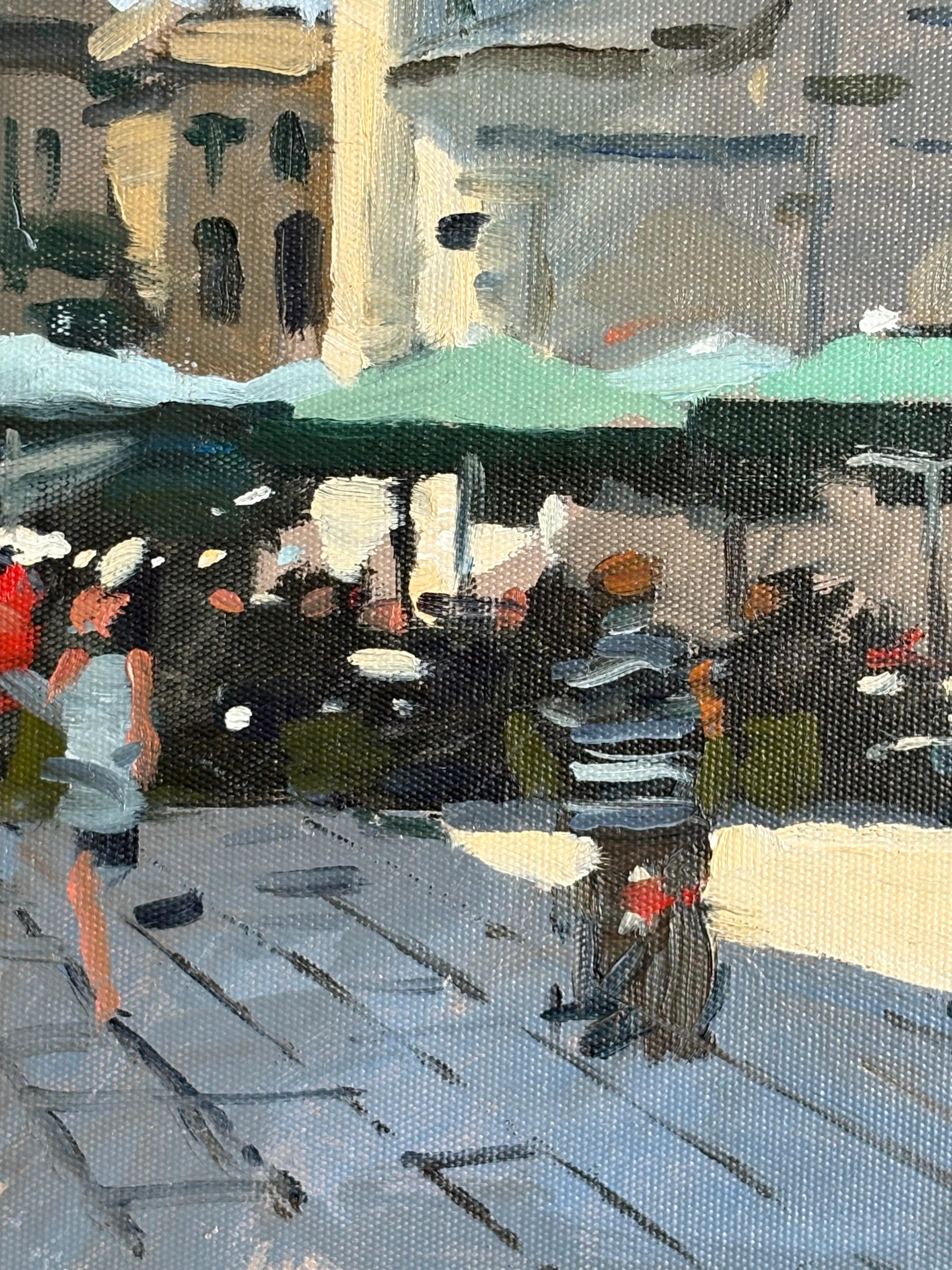 Ken Howard OBE RA (1932-2022) Öl auf Karton, Campo Santa Maria Formosa, um 1990 (Moderne) im Angebot