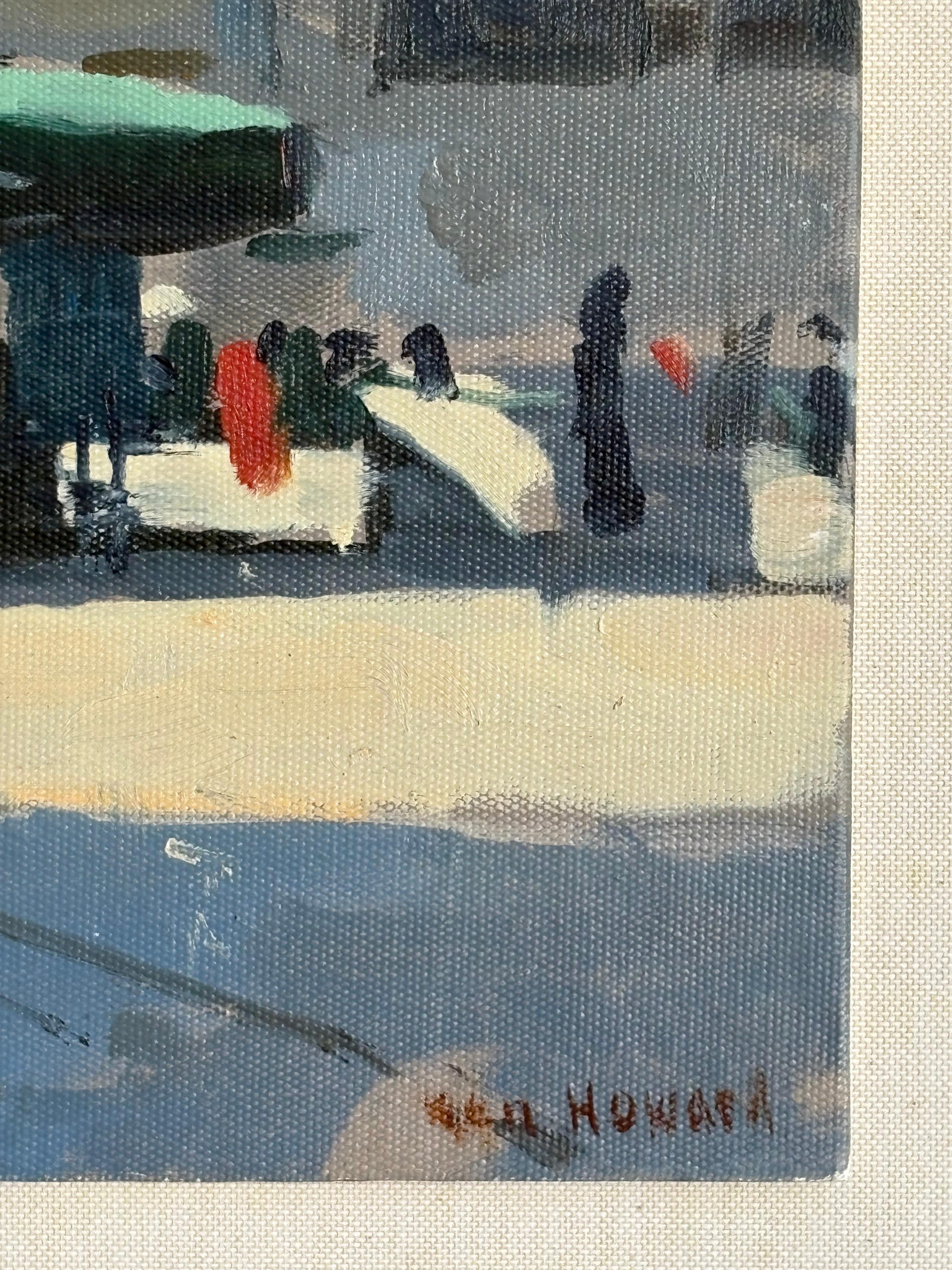 Ken Howard OBE RA (1932-2022) Öl auf Karton, Campo Santa Maria Formosa, um 1990 (Britisch) im Angebot