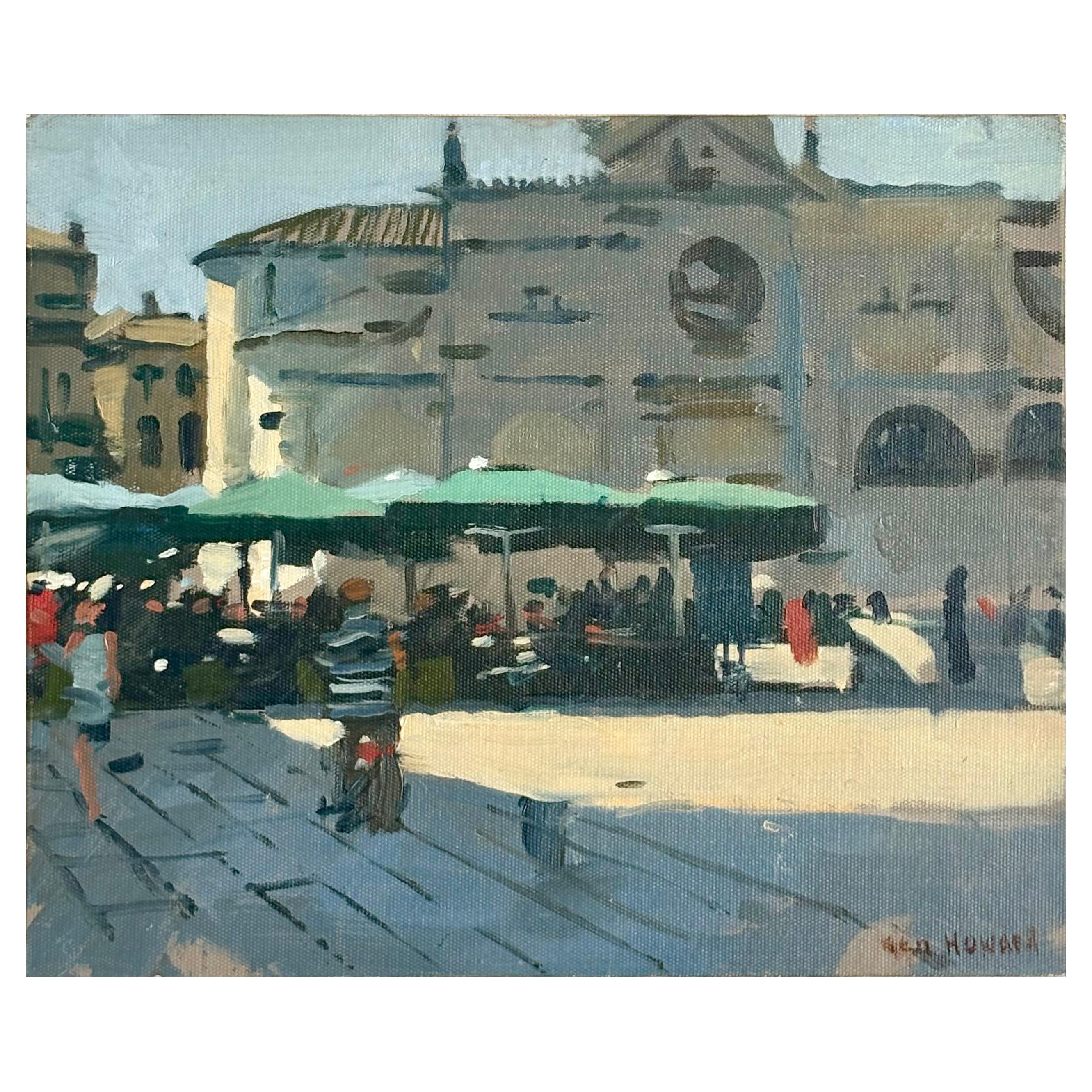 Ken Howard OBE RA (1932-2022) Olio su tavola, Campo Santa Maria Formosa, 1990 ca.