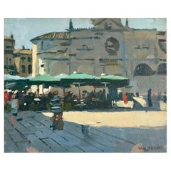 Ken Howard OBE RA (1932-2022) Olio su tavola, Campo Santa Maria Formosa, 1990 ca.