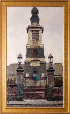 Vintage British contemporary artist Ken Howard 'St. Anne's church, Soho, London'