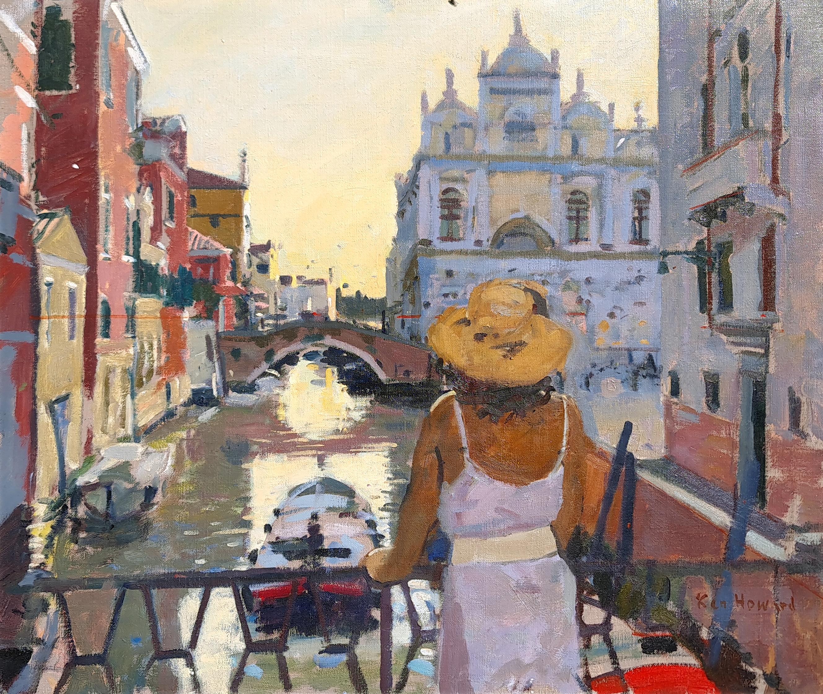 Vue d'un canal vénitien - Painting de Ken Howard