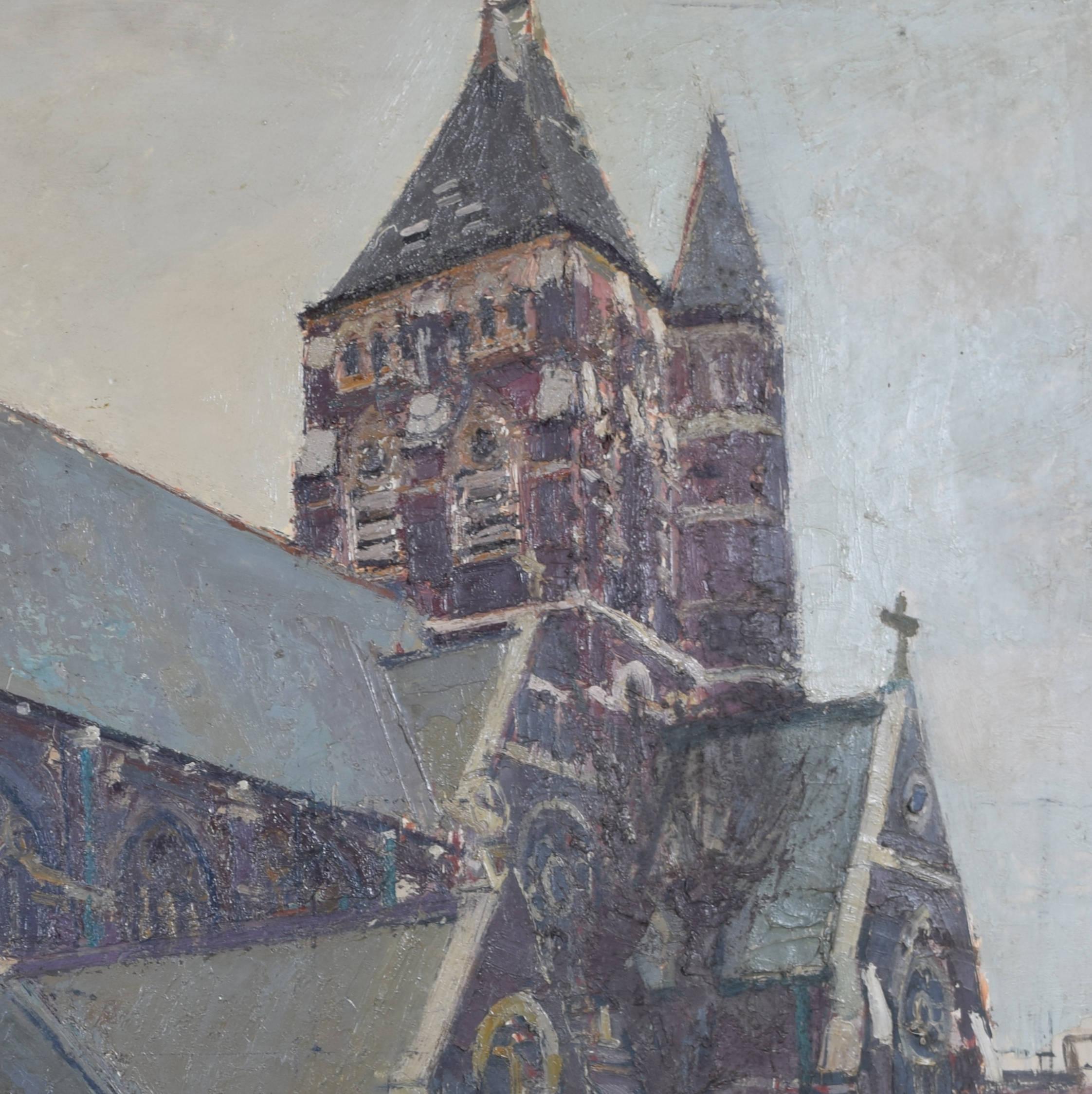 Iglesia de San Esteban, Hampstead óleo de Ken Howard Modern British Art en venta 2