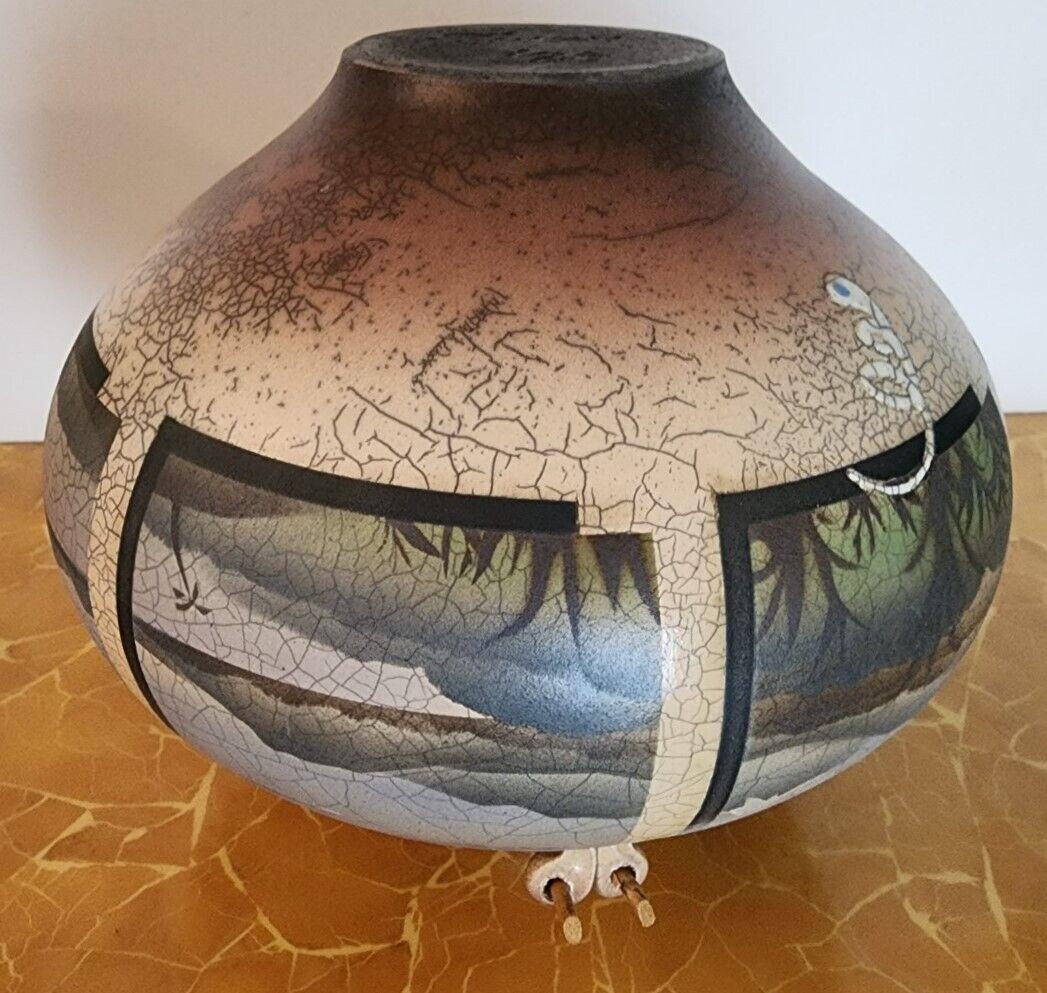 Ken Jensen Pottery Raku Vase Signed, 1980 For Sale 3