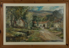 Used Ken Johnson - Signed & Framed 20th Century Oil, A Farm in Spring