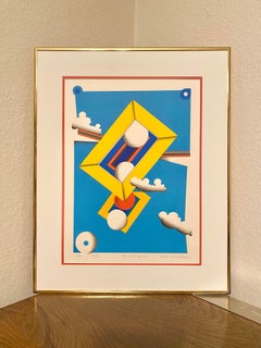 Signed Lithographic Woodblock Print by Kenji Kusaka, Surrealist, 21x12