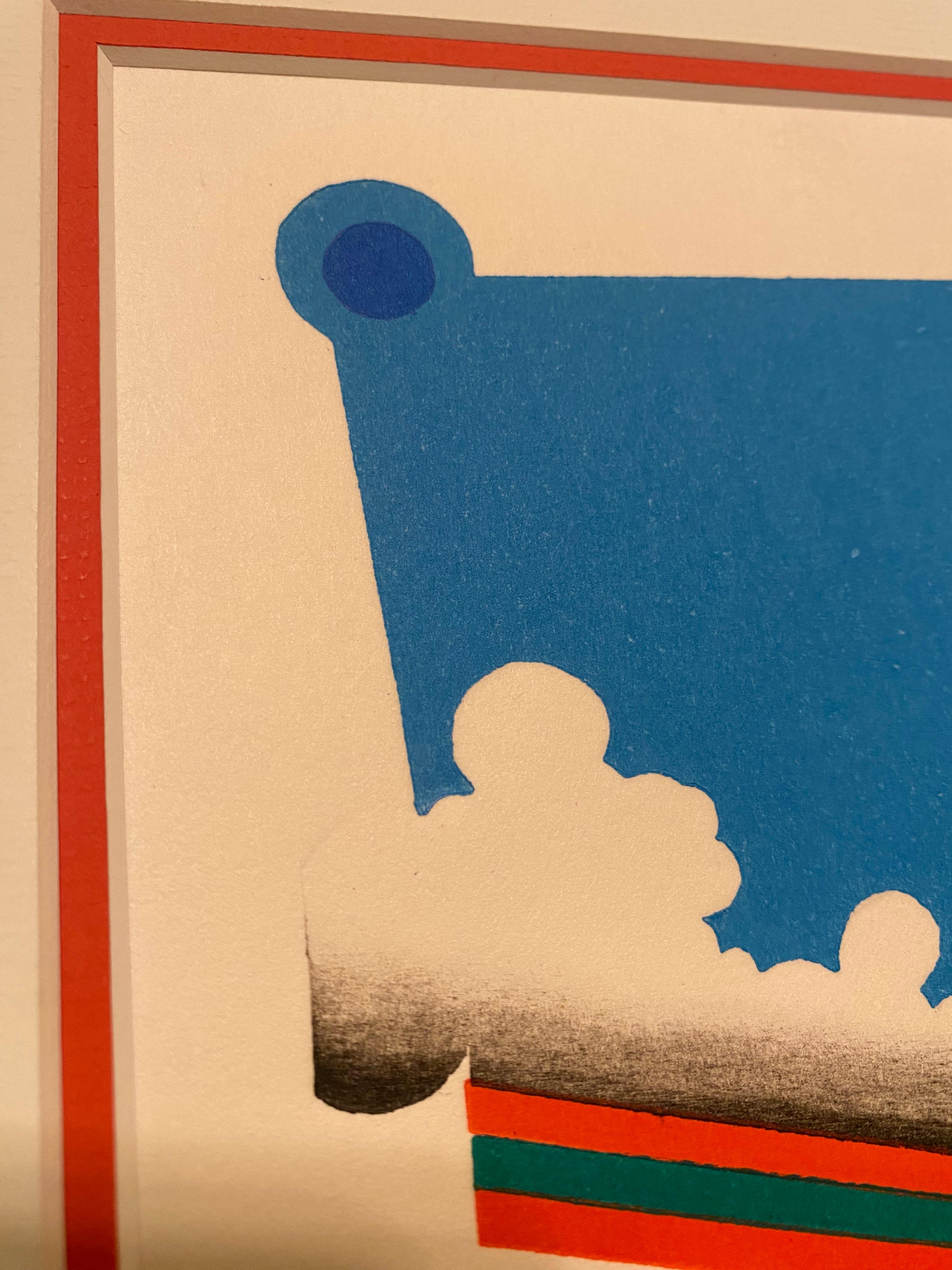 Paper Ken Kusaka Signed Framed Surrealist Lithograph For Sale