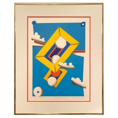Ken Kusaka Signed + Framed Postmodern Lithograph