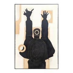 "Drop It..." Contemporary Neutral Toned Social Commentary Collage Painting