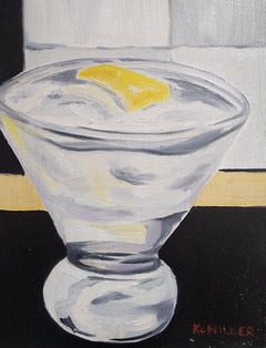 Vodka on the Rocks with a Lemon Peel Realism Cocktail 14" x 11" Pop Art
