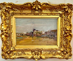 Vintage 20th Century Oil painting, an Impressionist beach scene