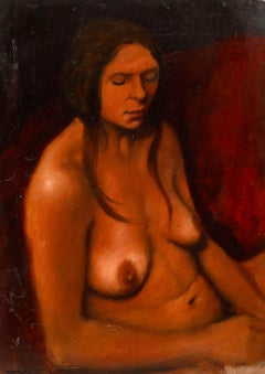Ken Moroney (1949-2018) - Huile contemporaine, étude de nu de femme
