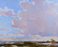 Ken Moroney The Fens Norfolk England Oil on Canvasboard painting art skies