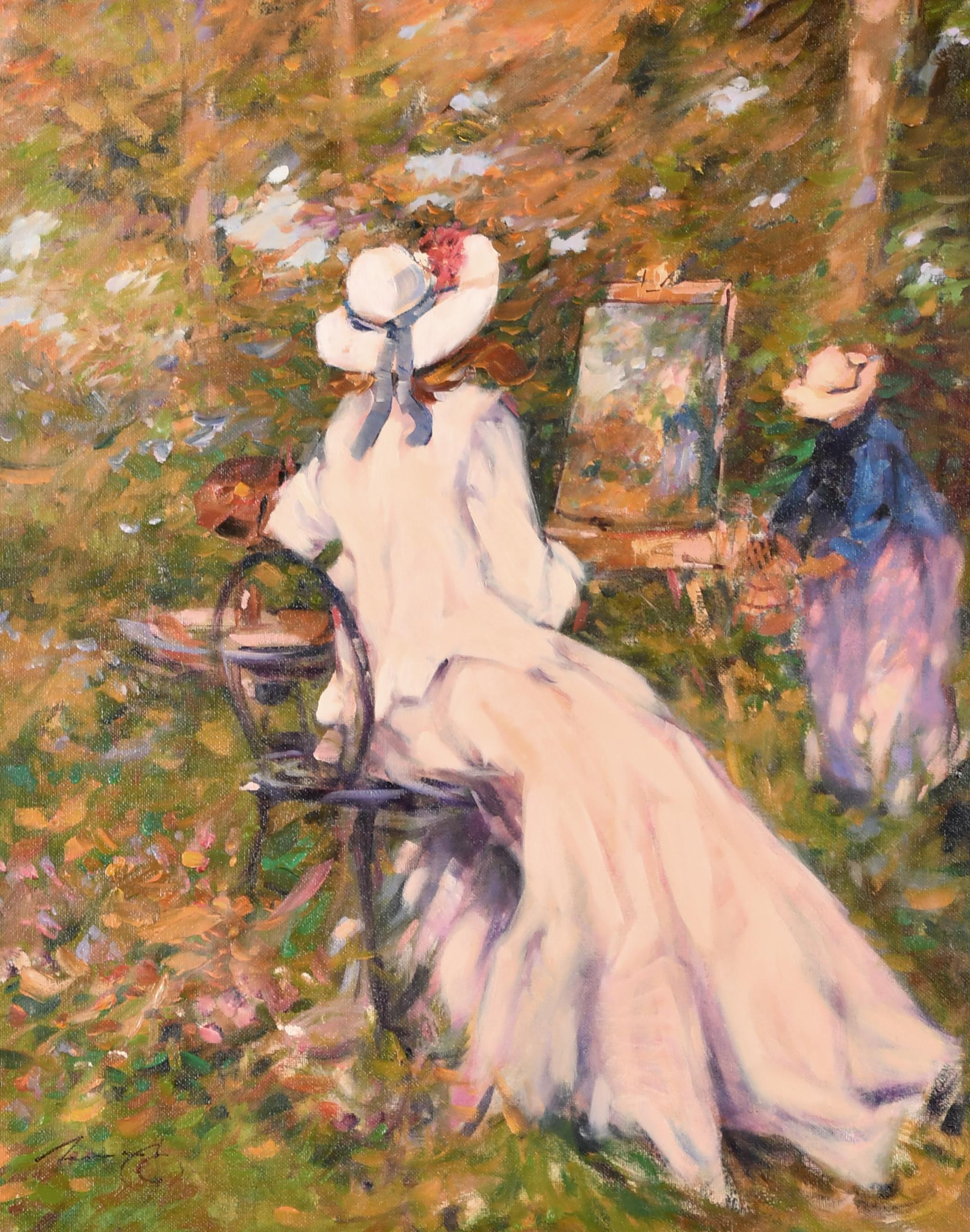 Pintar en el jardín - Painting de Ken Moroney