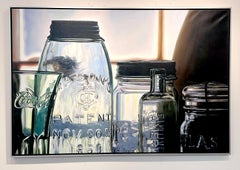 Ken Orton, „Patent Image“, fotorealistisches Glasgefäß-Stillleben, Ölgemälde, 40x60