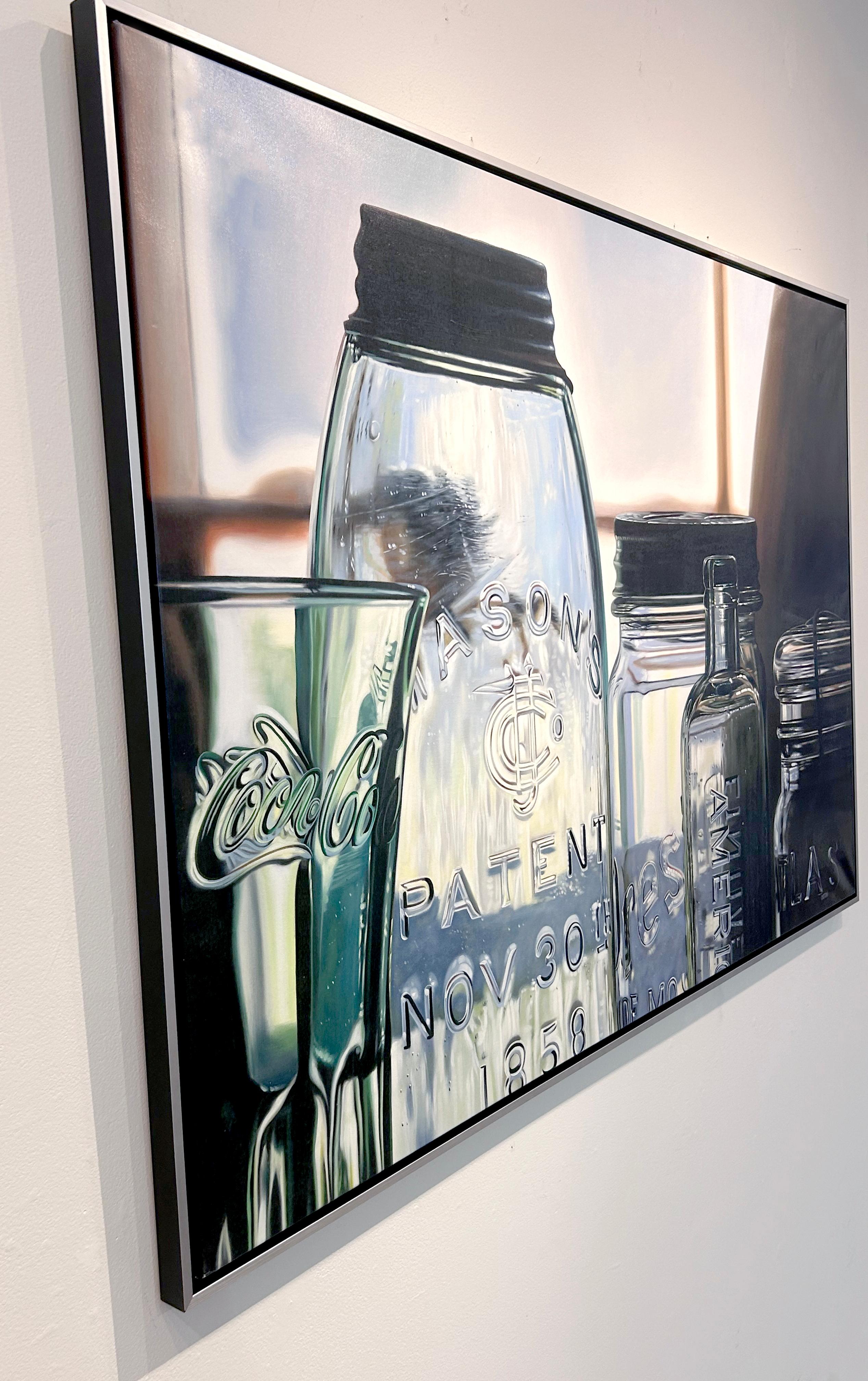 Ken Orton, „Patent Image“, fotorealistisches Glasgefäß-Stillleben, Ölgemälde, 40x60 im Angebot 2