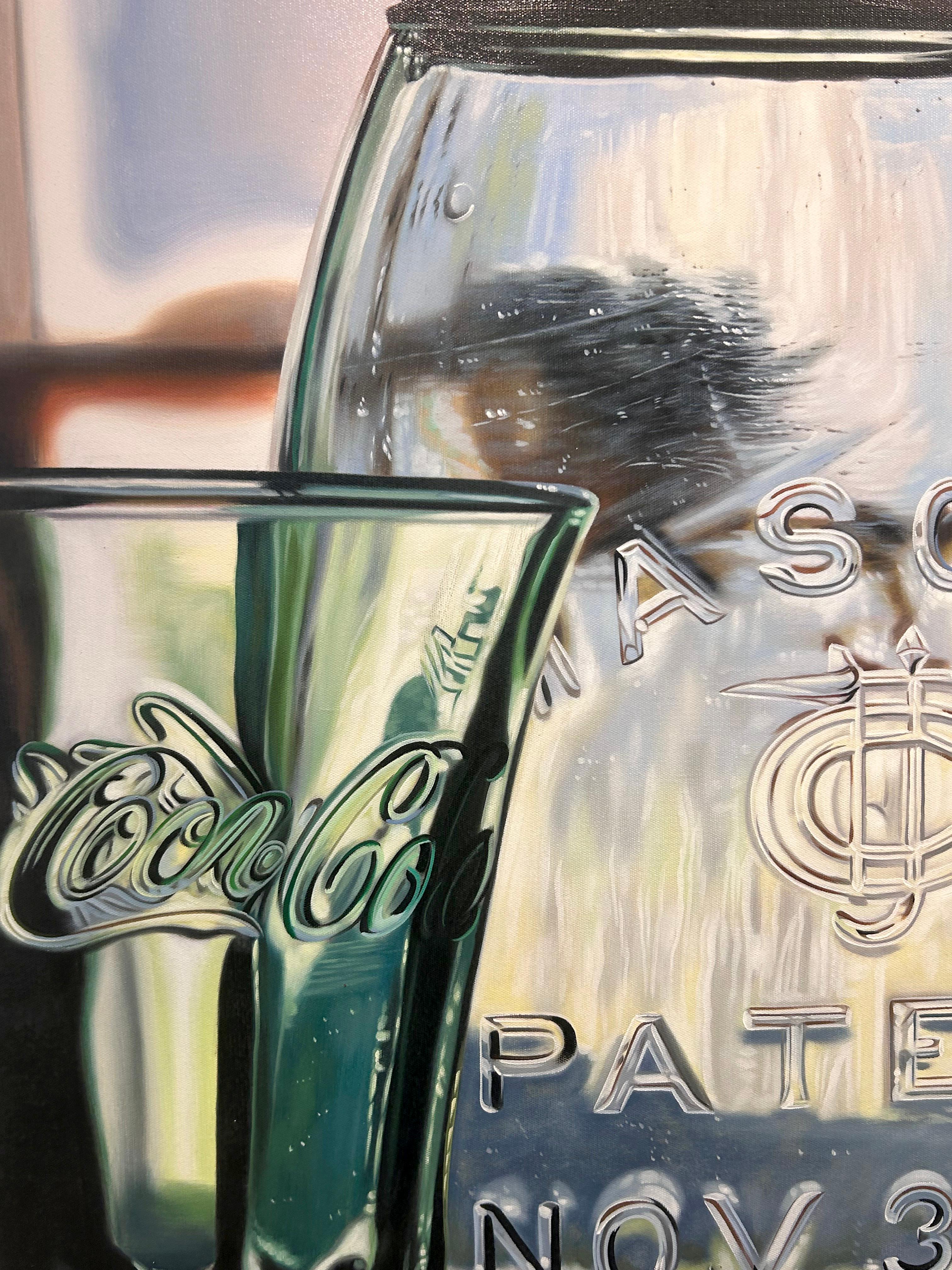 Ken Orton, „Patent Image“, fotorealistisches Glasgefäß-Stillleben, Ölgemälde, 40x60 im Angebot 5