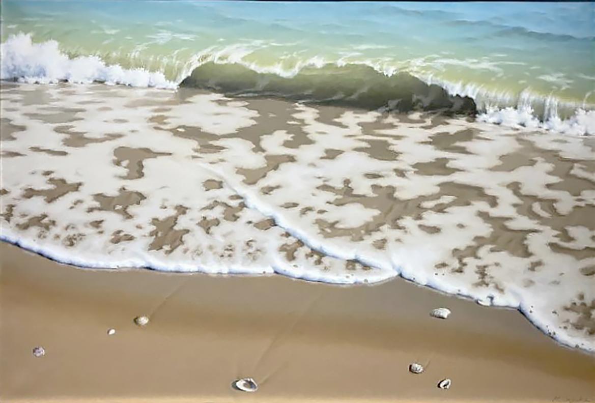 oil painting beach shoreline