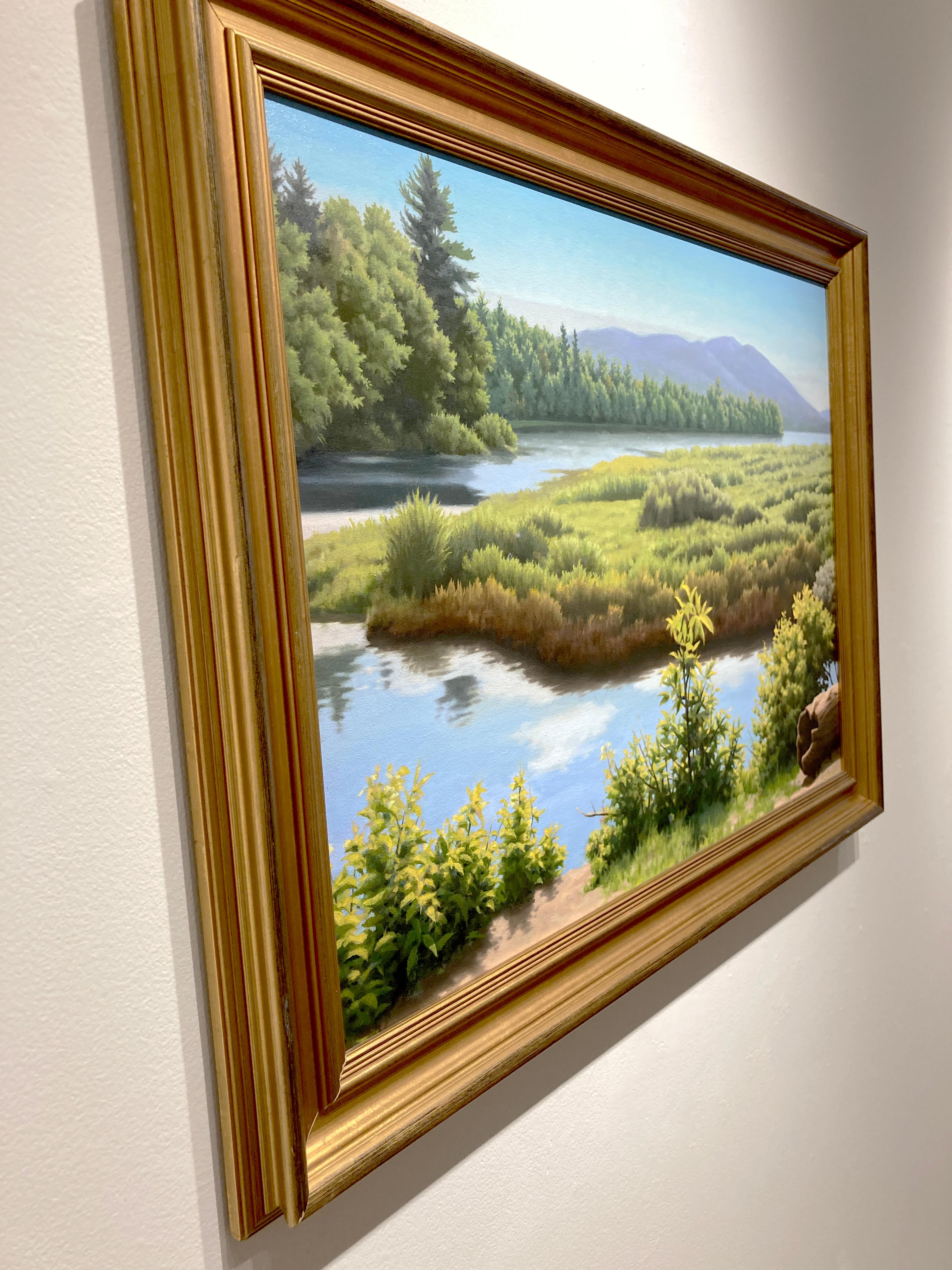 realistic lake painting
