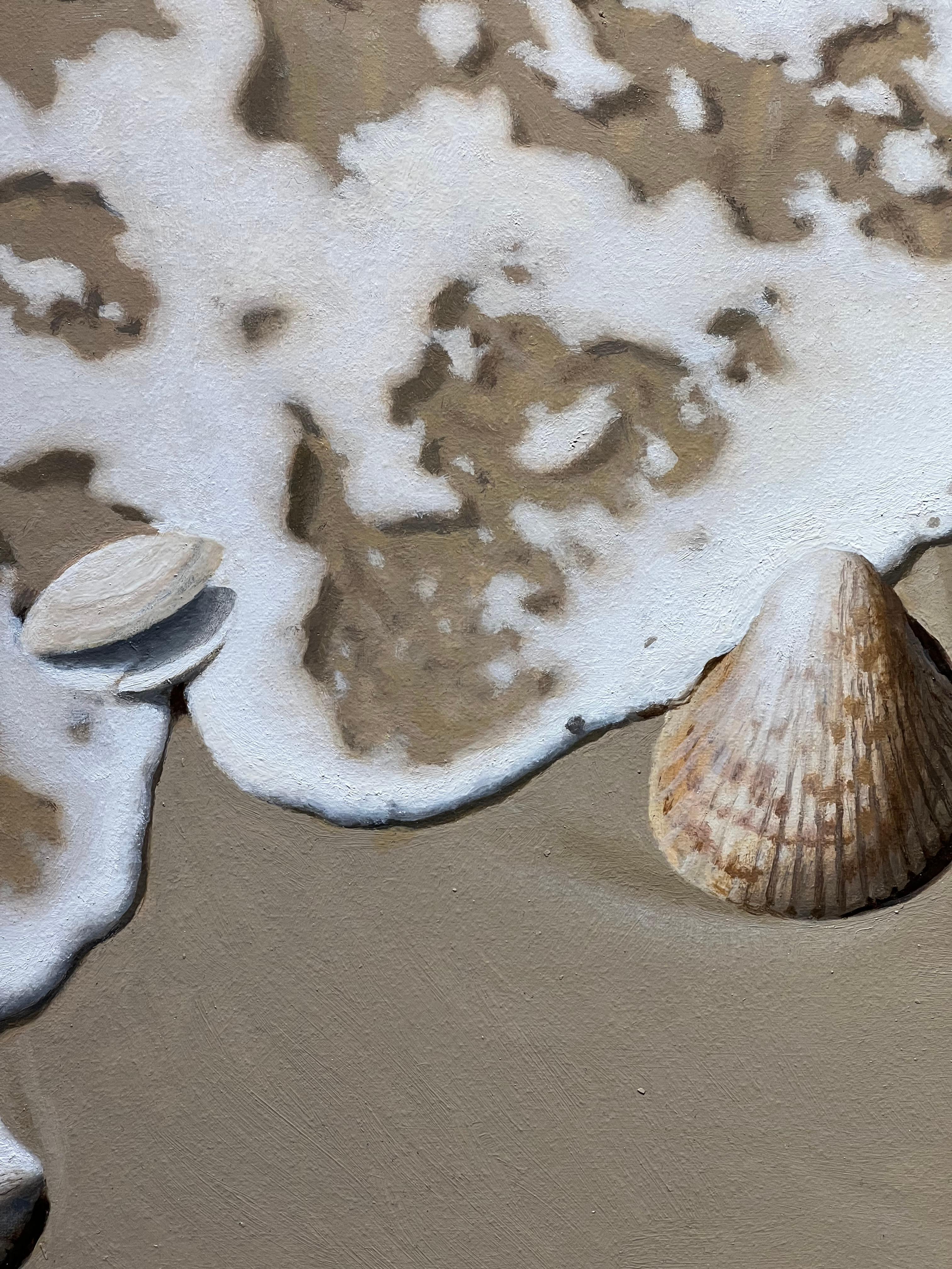 Peinture à l'huile « Rhythm of Timelessness » de Ken Otsuka, coquillages de plage de l'océan 20 x 28  en vente 4
