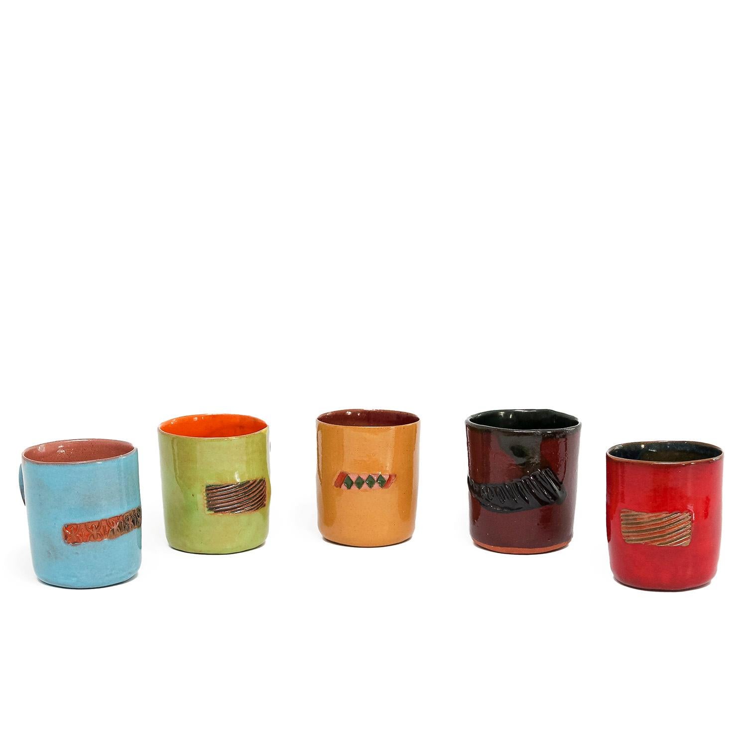 Set of 5 Tequila Cups by Ken Price (INV# NP3613)