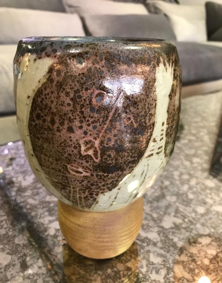 Américain Vase signé Ken Price, Studio Pottery, céramique émaillée du milieu du siècle dernier, 1956 en vente