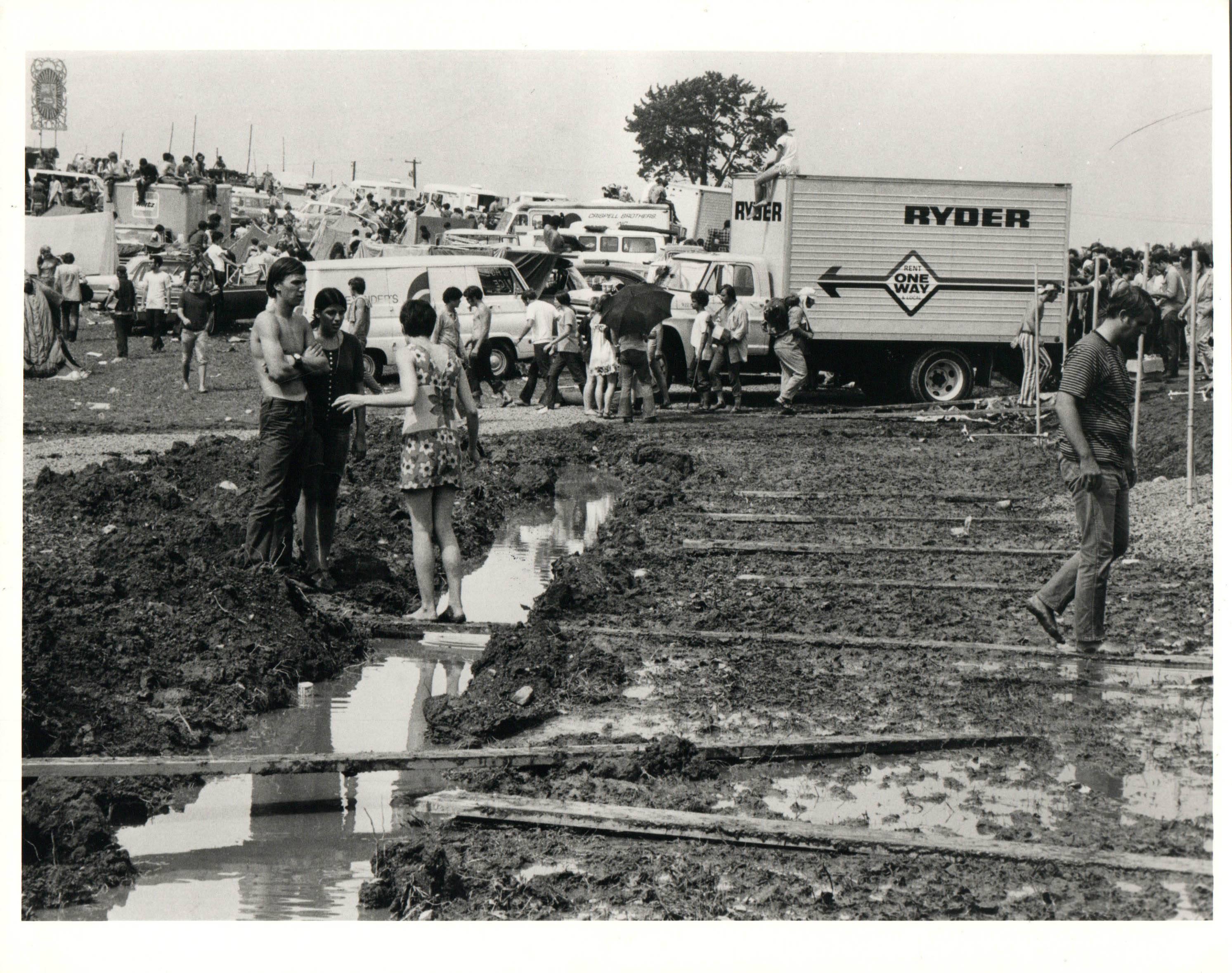 Ken Regan Black and White Photograph - Atmospheric Shot of Woodstock Vintage Original Photograph