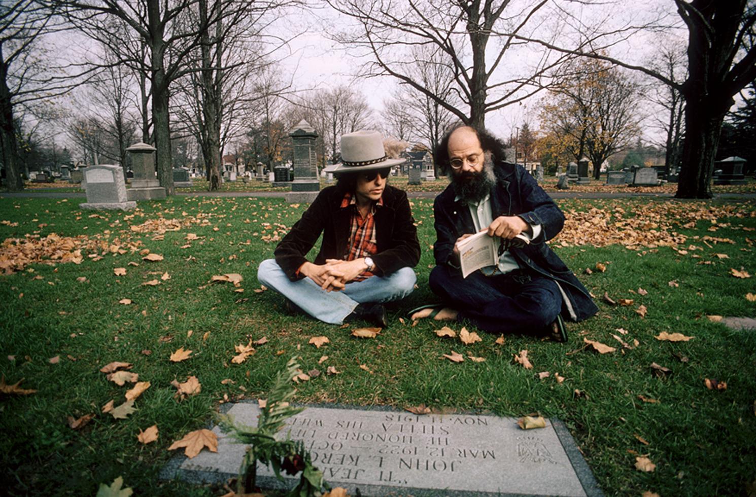 Ken Regan Portrait Photograph - Bob Dylan and Allen Ginsberg, Lowell, MA, 1975