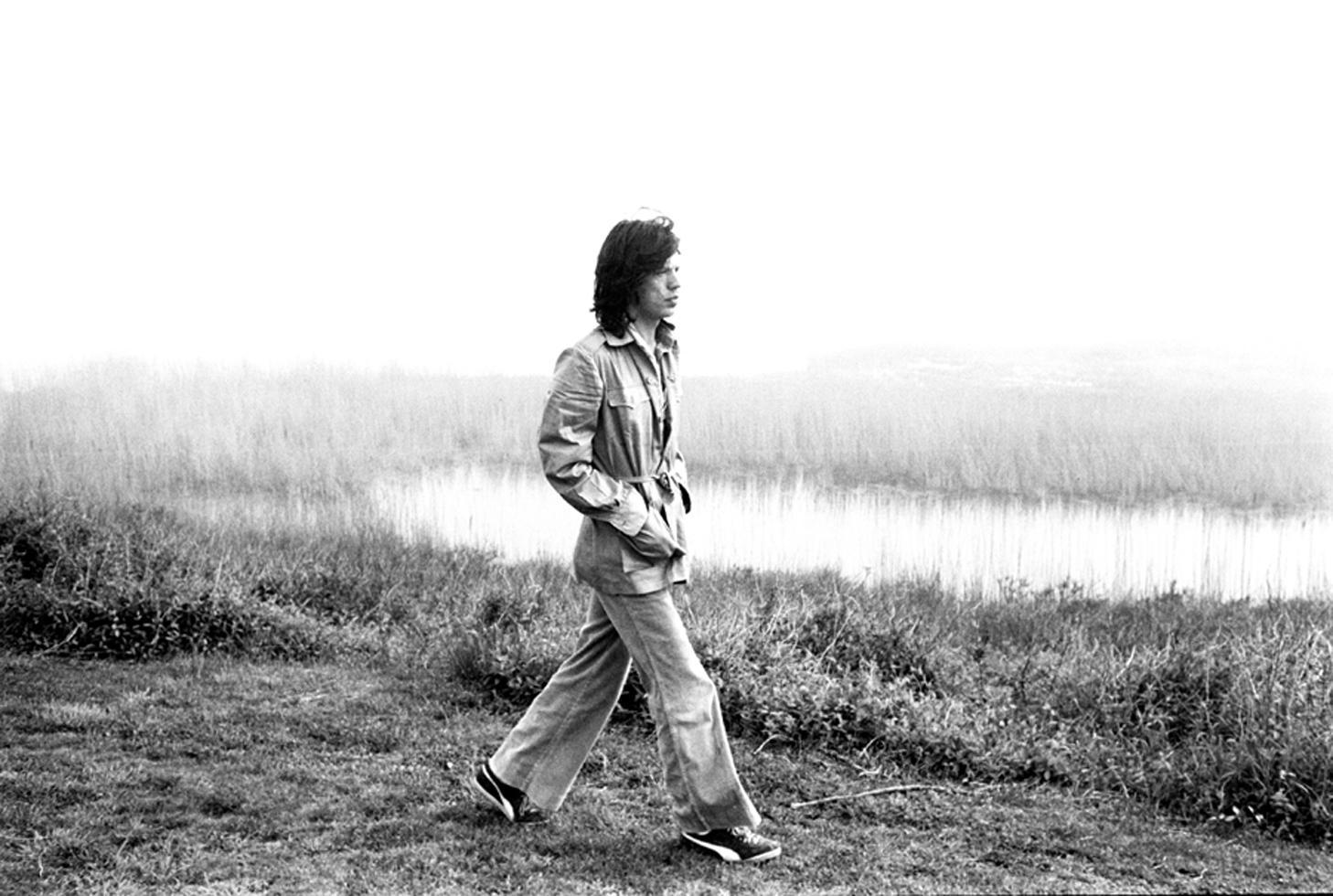 Ken Regan Black and White Photograph - Mick Jagger, The Rolling Stones, Montauk, NY, 1975