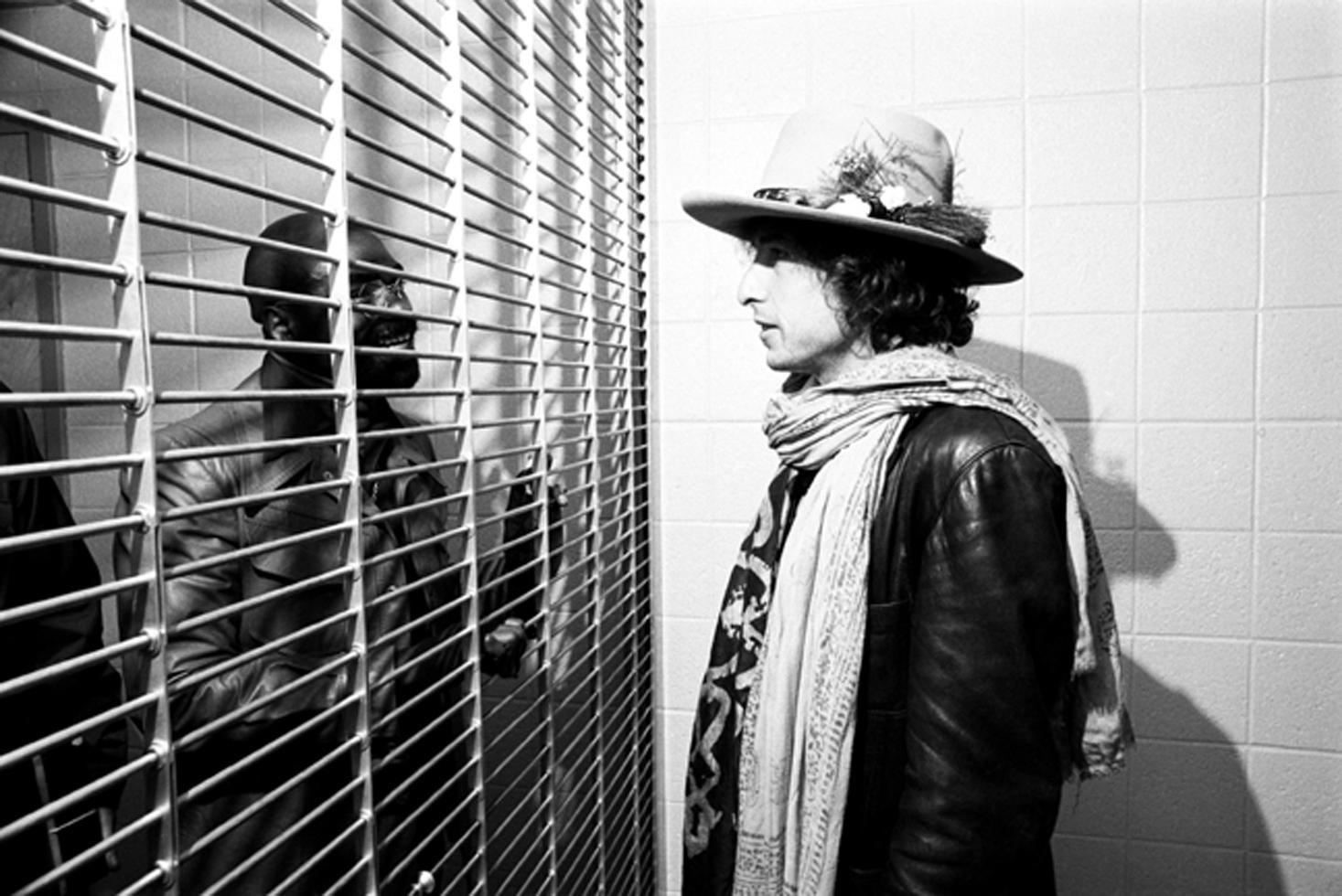 Ken Regan Black and White Photograph - Rubin "The Hurricane" Carter and Bob Dylan, NJ, 1975