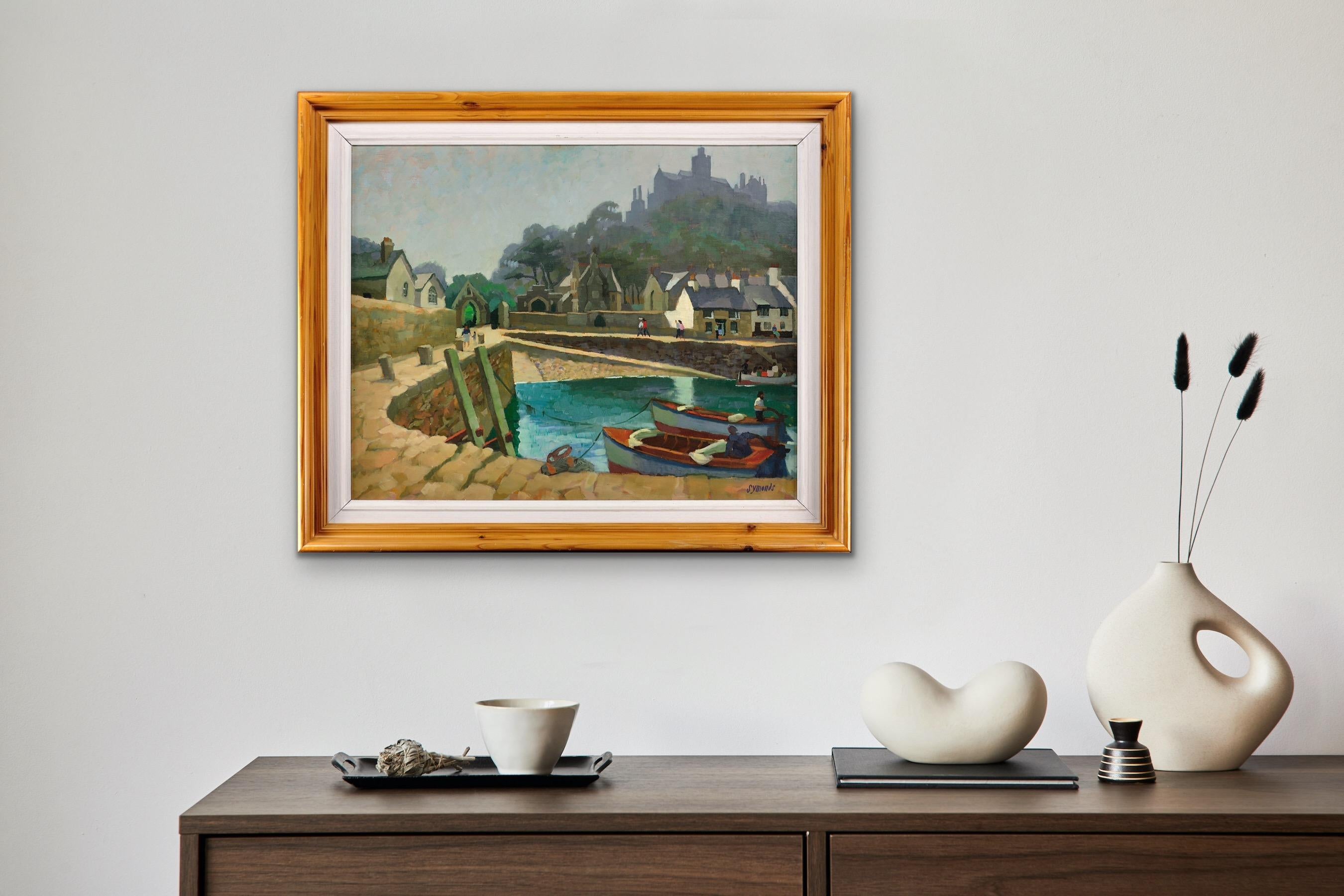 The Harbor At St Michaels Mount In Cornwall Gerahmte Cornish Coastal Ölgemälde im Angebot 5
