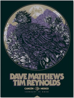 Affiche du groupe Dave Matthews Cancun Mexique 2020 Tim Reynolds