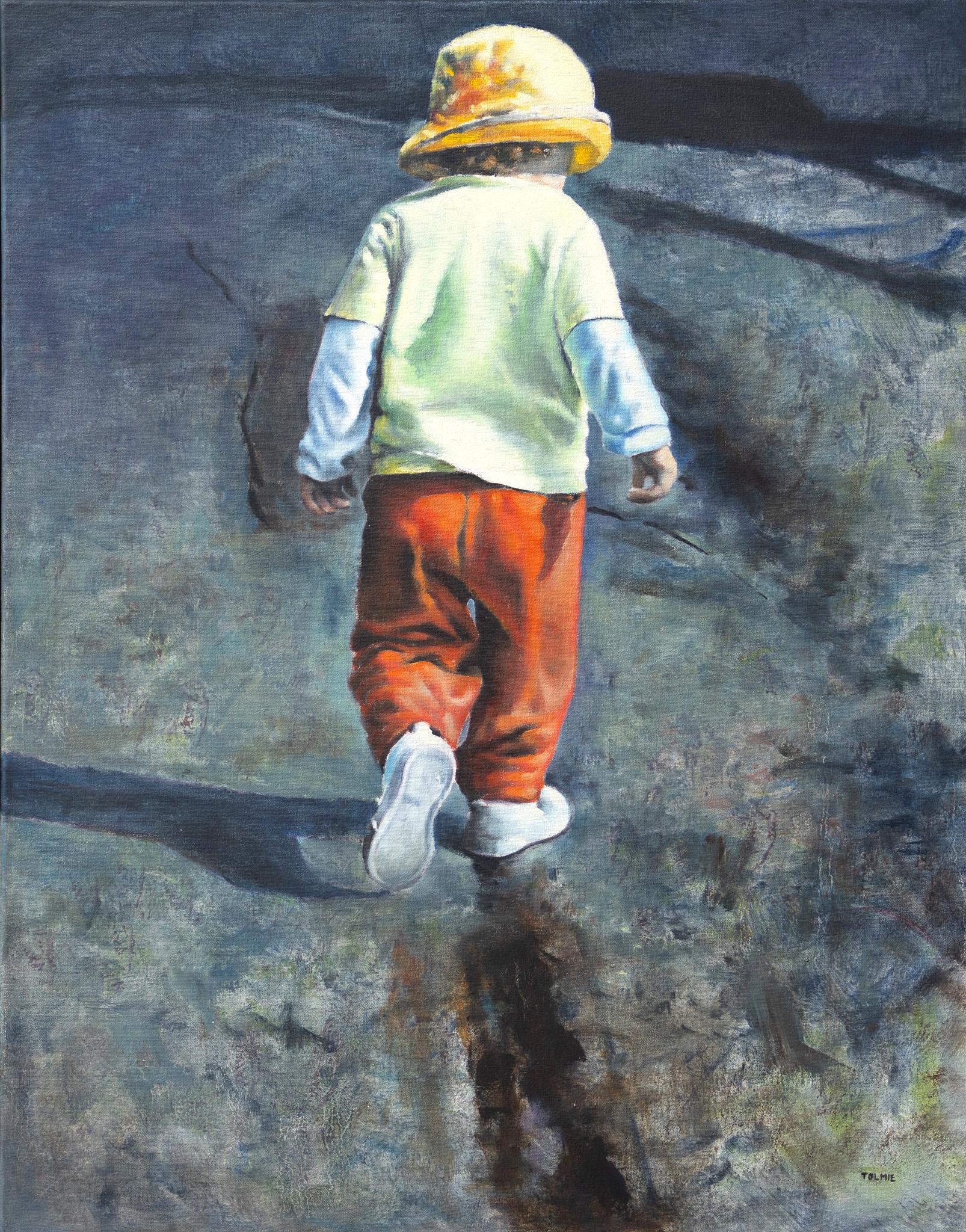 Ken Tolmie Figurative Painting - "Lucy" Candid Childhood Scene