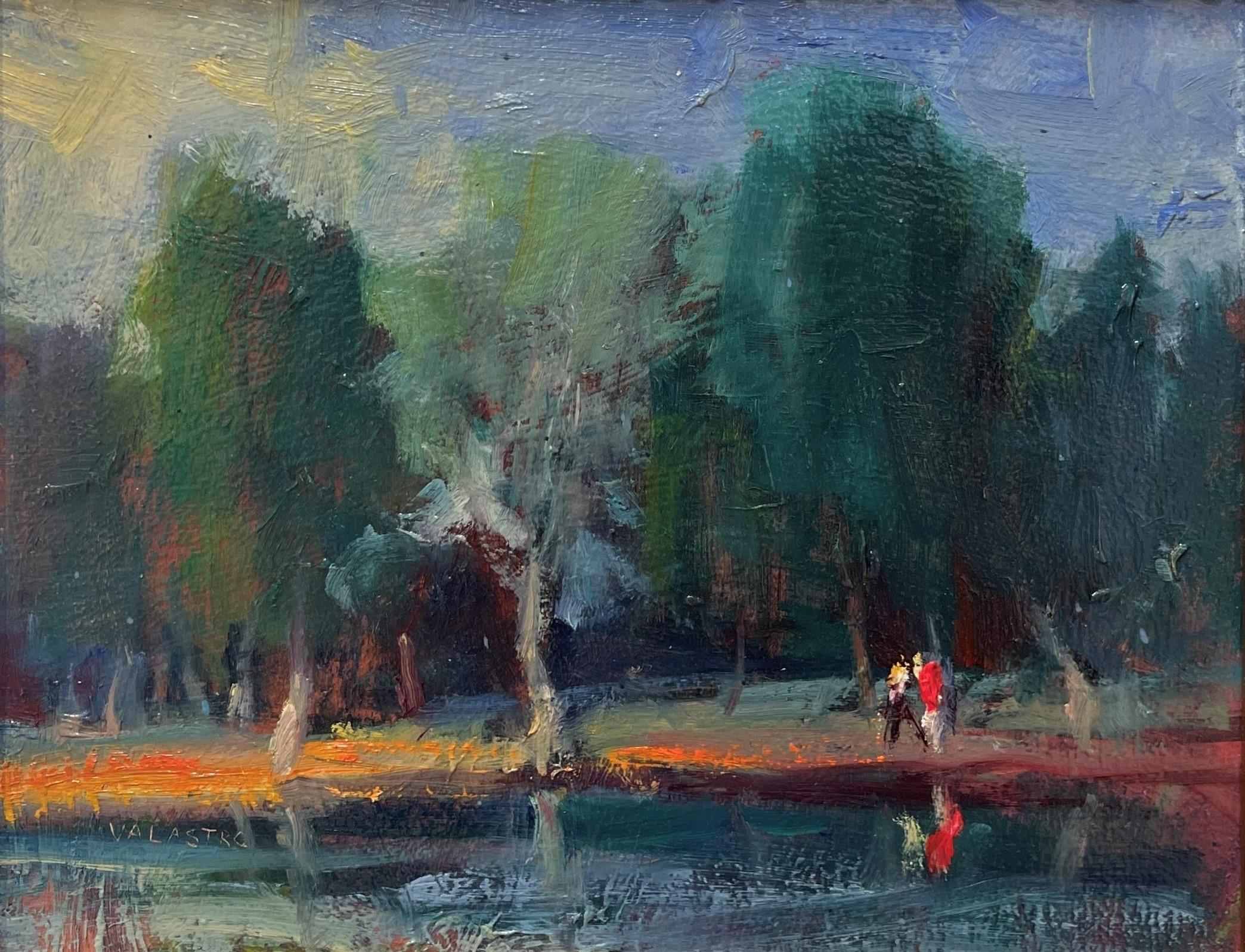 "Parque Washington"  - Paisaje al óleo de un parque en Denver, CO