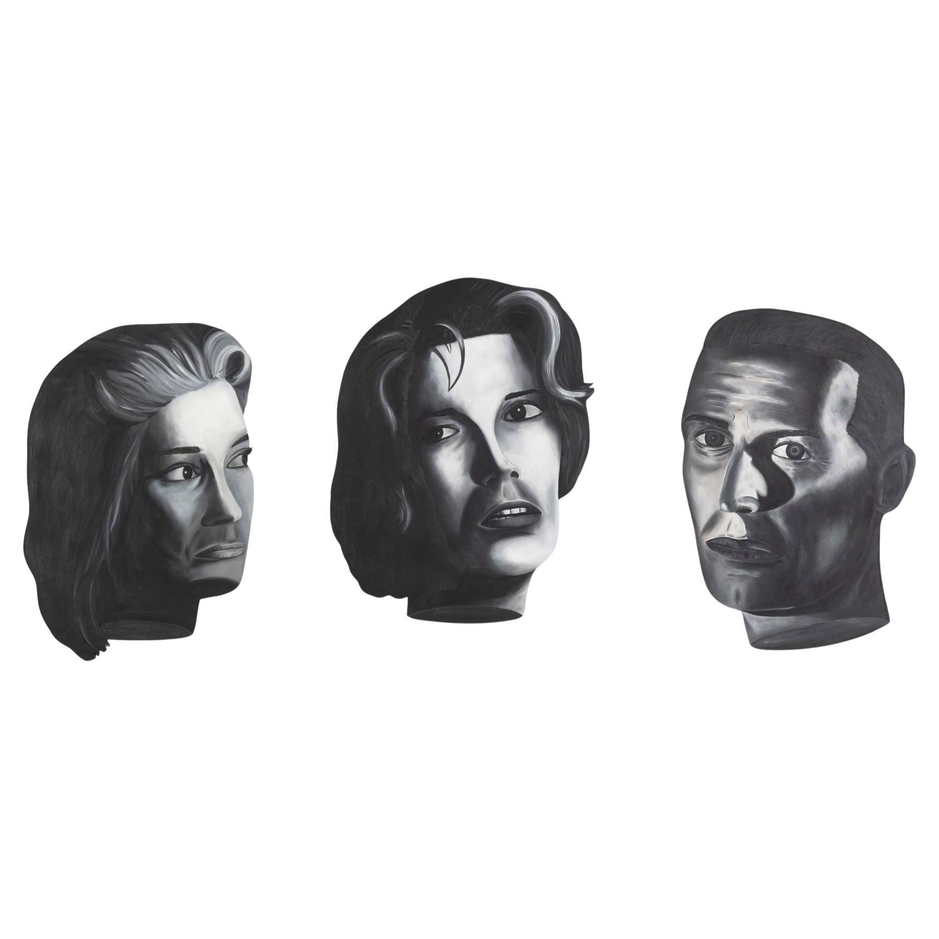 Ken Warneke – Suite of Triptych Face Paintings 1984 For Sale