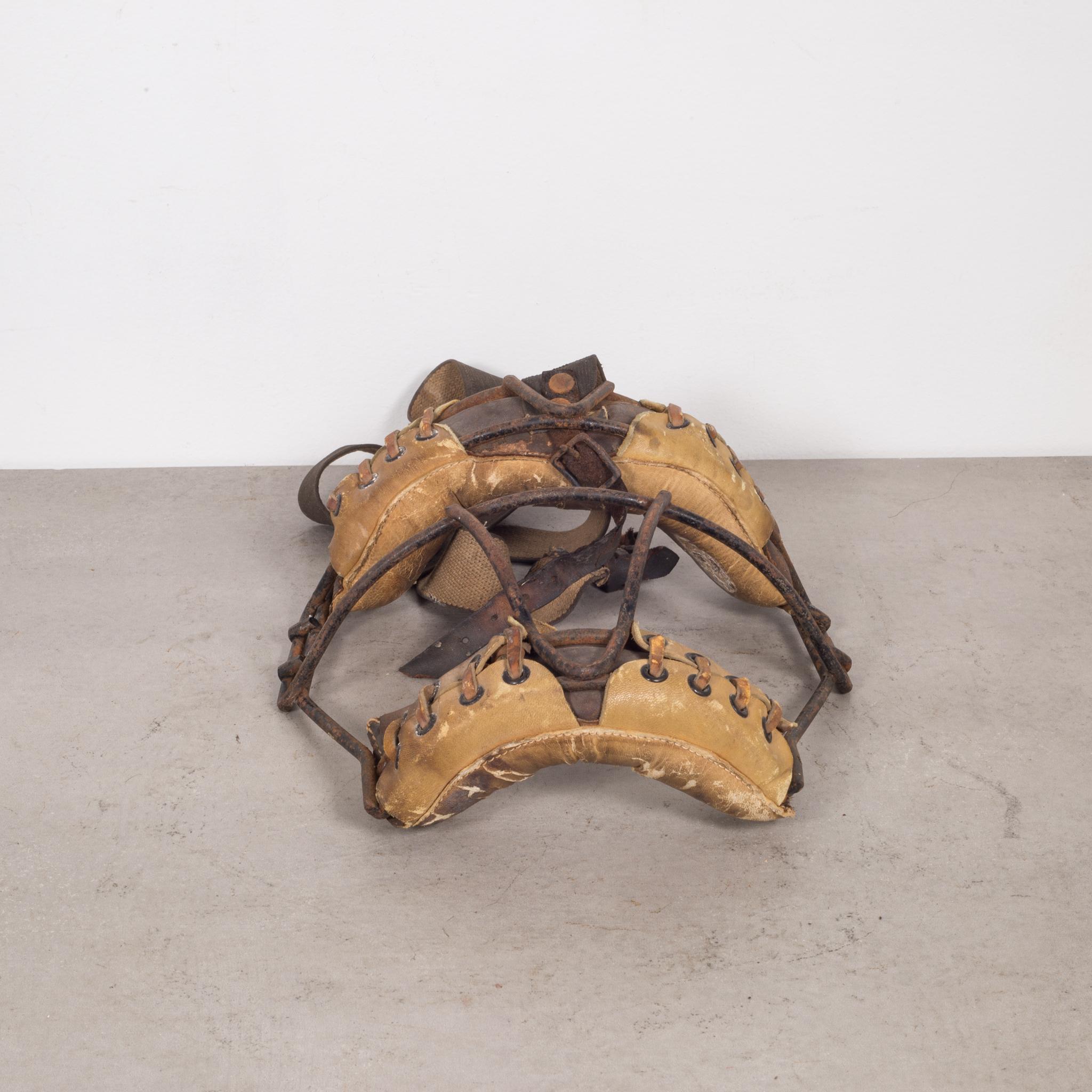 Ken-Wel Leather Catcher's Mask, circa 1940 In Good Condition In San Francisco, CA
